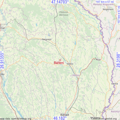 Bălteni on map