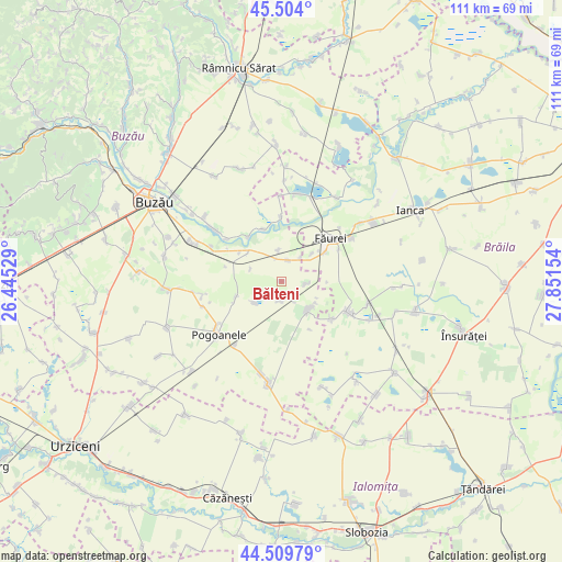 Bălteni on map