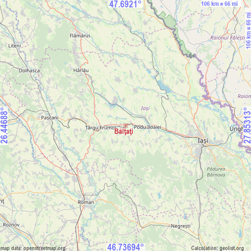 Bălţaţi on map