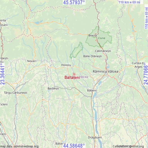 Băltățeni on map