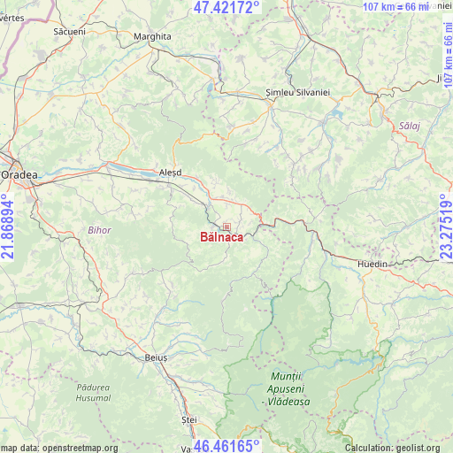 Bălnaca on map