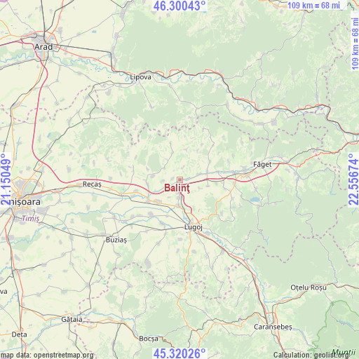 Balinţ on map