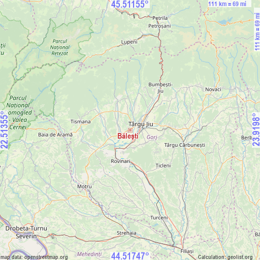 Băleşti on map