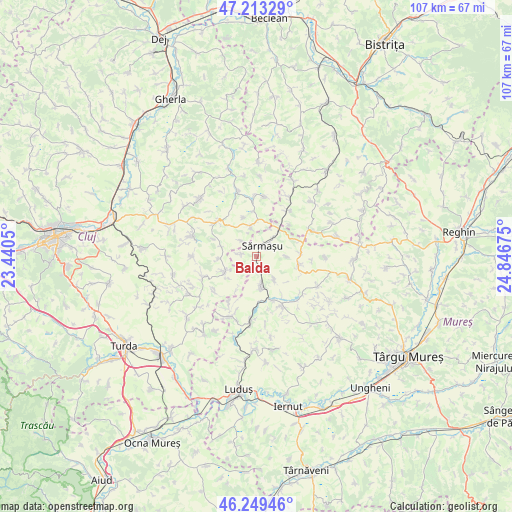 Balda on map