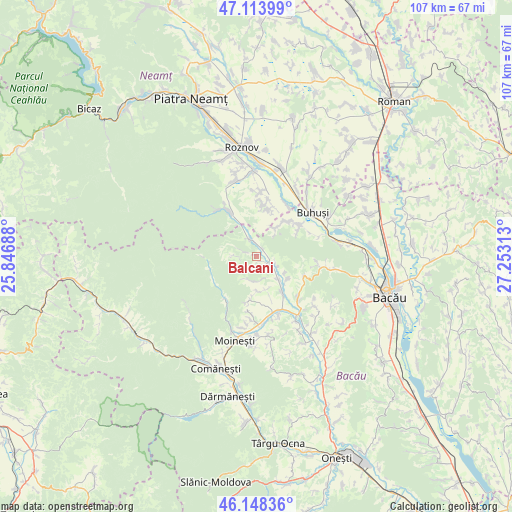 Balcani on map