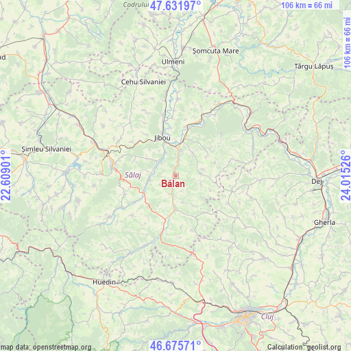 Bălan on map