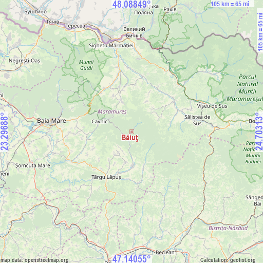 Băiuţ on map