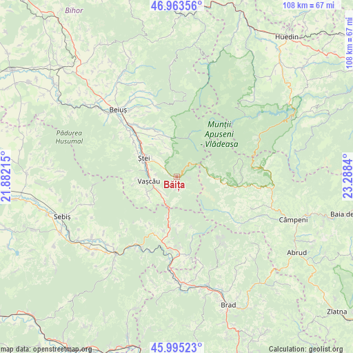 Băița on map