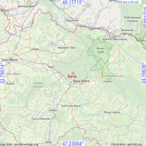 Băița on map