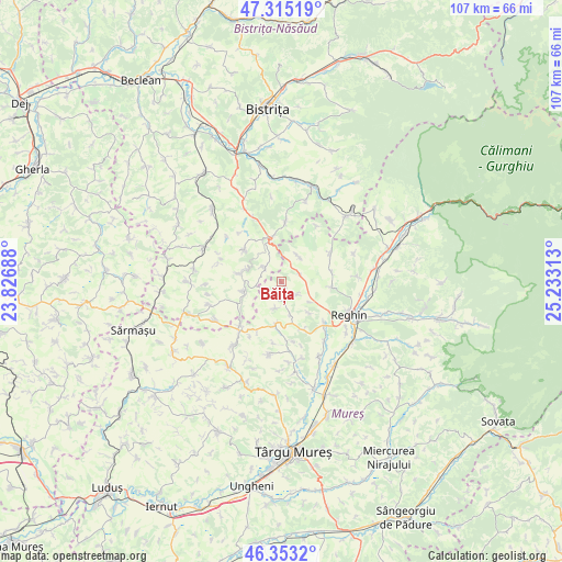 Băița on map