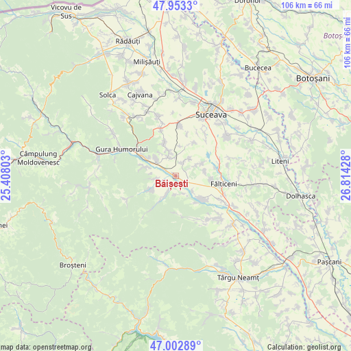 Băișești on map