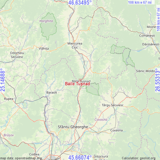 Băile Tuşnad on map