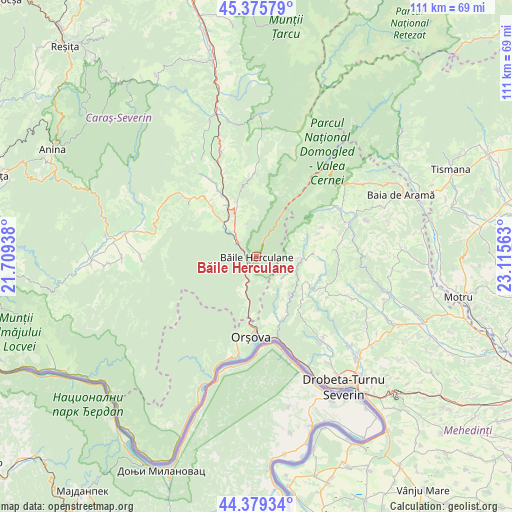 Băile Herculane on map