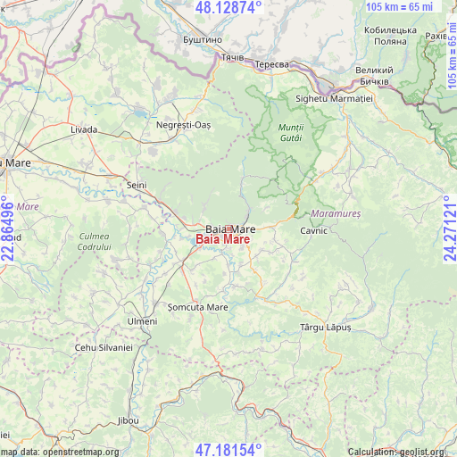 Baia Mare on map