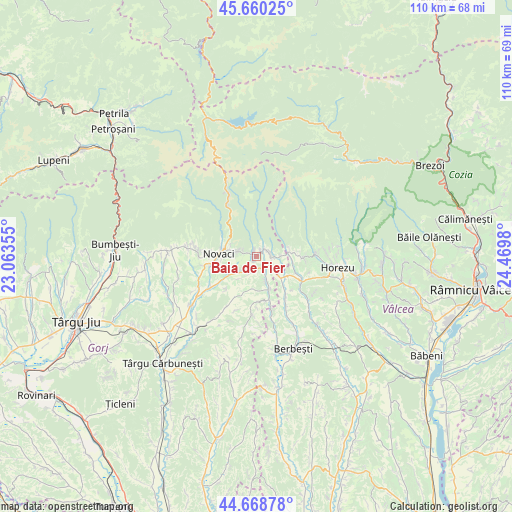 Baia de Fier on map