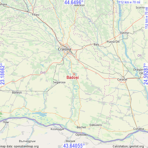 Bădoși on map