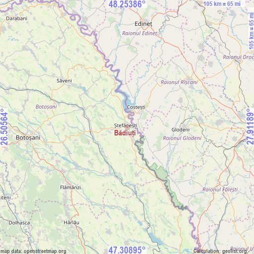 Bădiuți on map