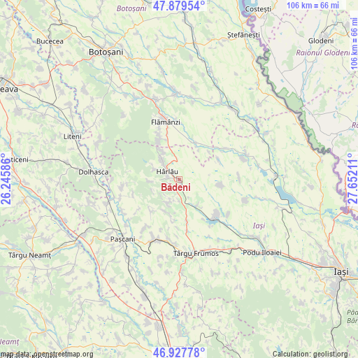 Bădeni on map