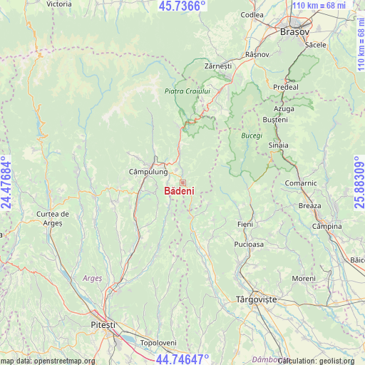 Bădeni on map