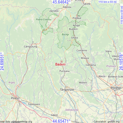 Bădeni on map