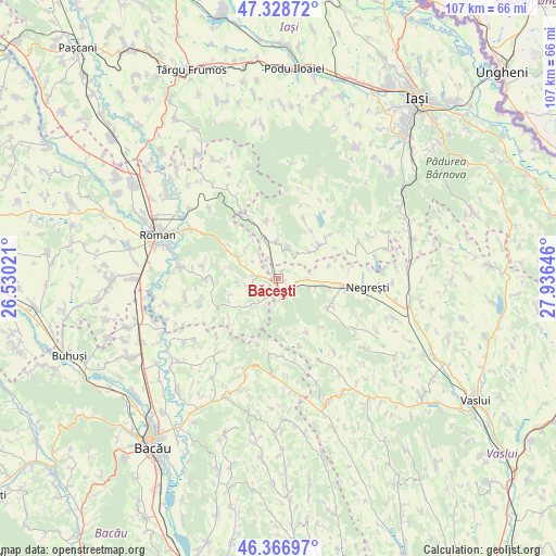 Băceşti on map