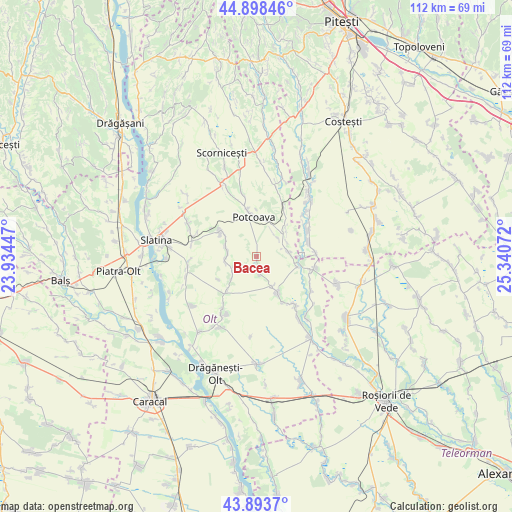 Bacea on map