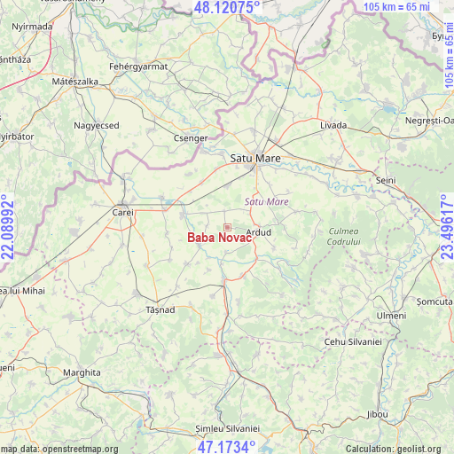 Baba Novac on map