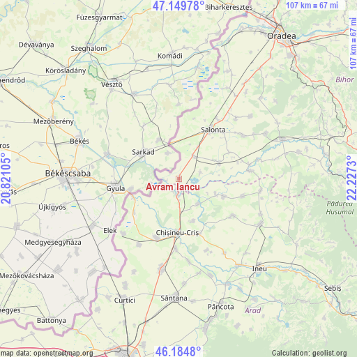 Avram Iancu on map