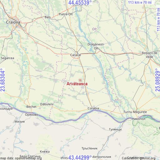 Arvăteasca on map