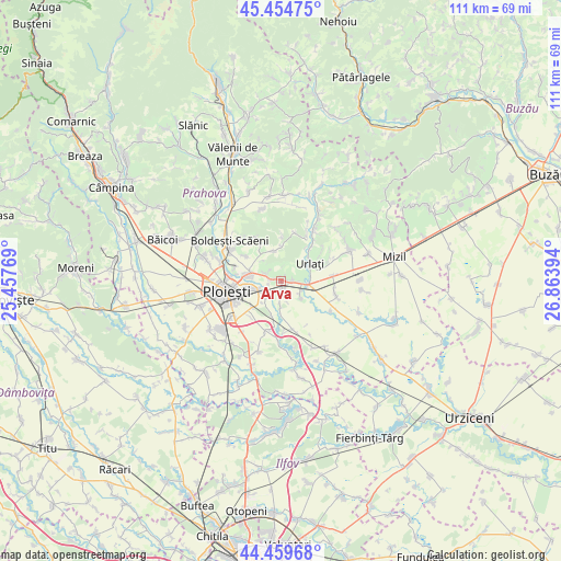 Arva on map