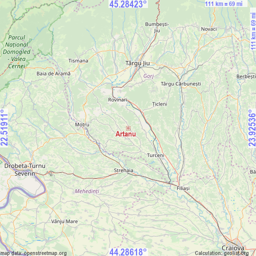 Artanu on map