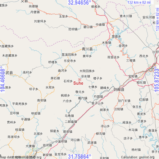 Suhe on map