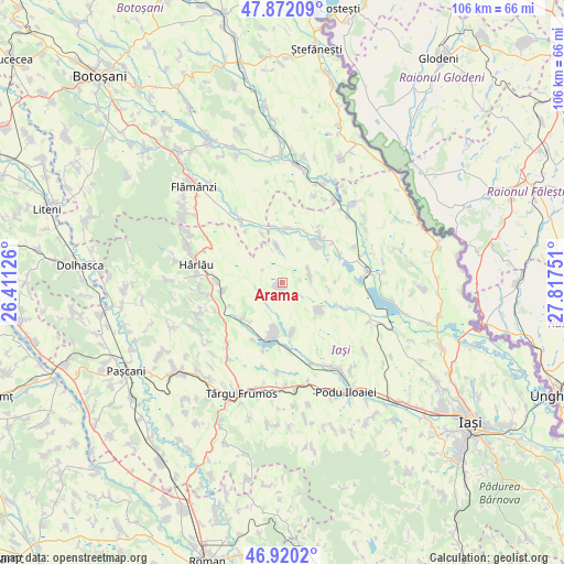 Arama on map