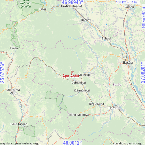 Apa Asău on map