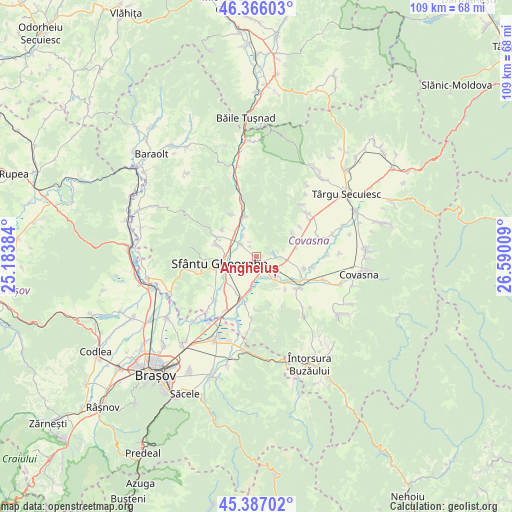Angheluș on map
