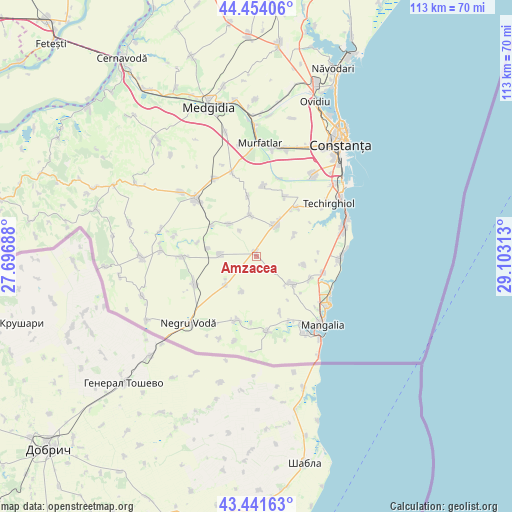 Amzacea on map