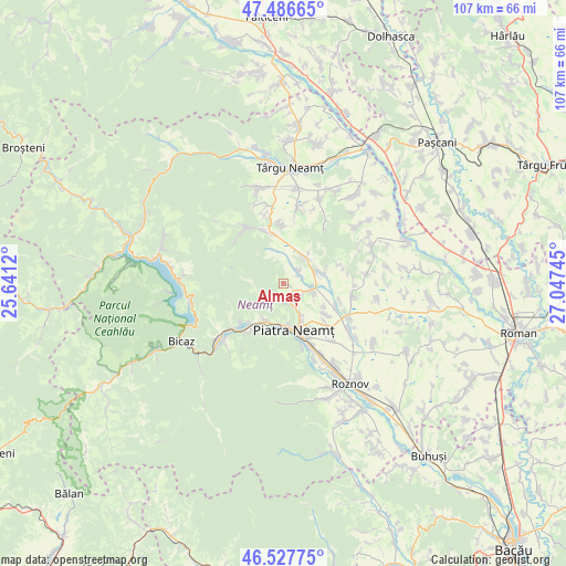 Almaș on map