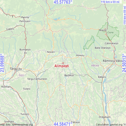 Alimpeşti on map