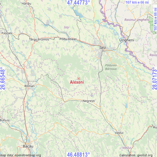 Alexeni on map