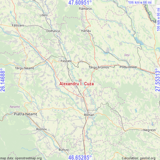 Alexandru I. Cuza on map