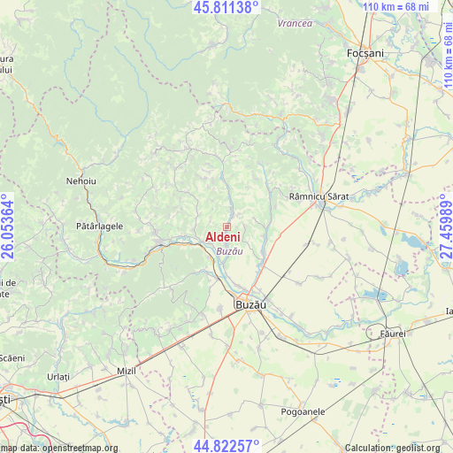 Aldeni on map