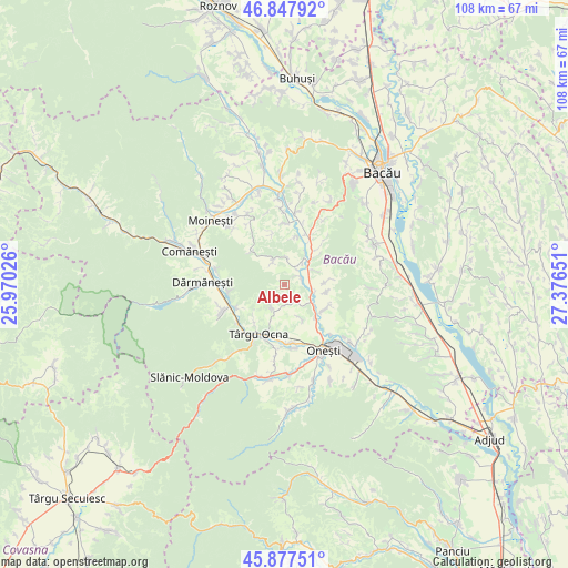 Albele on map