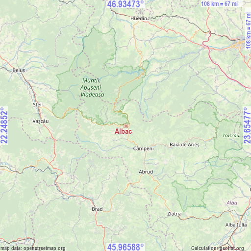 Albac on map
