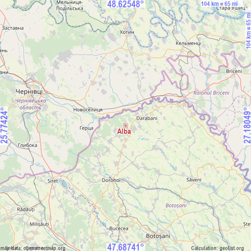 Alba on map