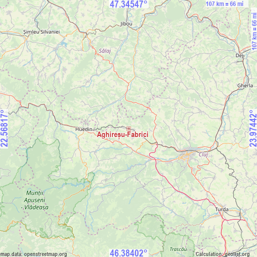 Aghireșu-Fabrici on map