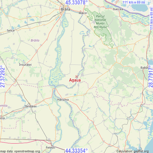 Agaua on map