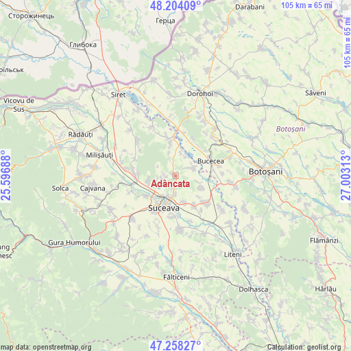 Adâncata on map