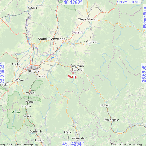 Acriș on map