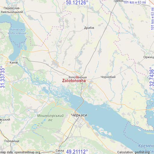 Zolotonosha on map