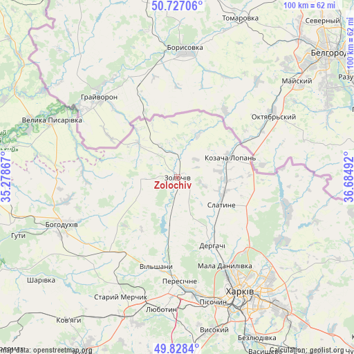 Zolochiv on map